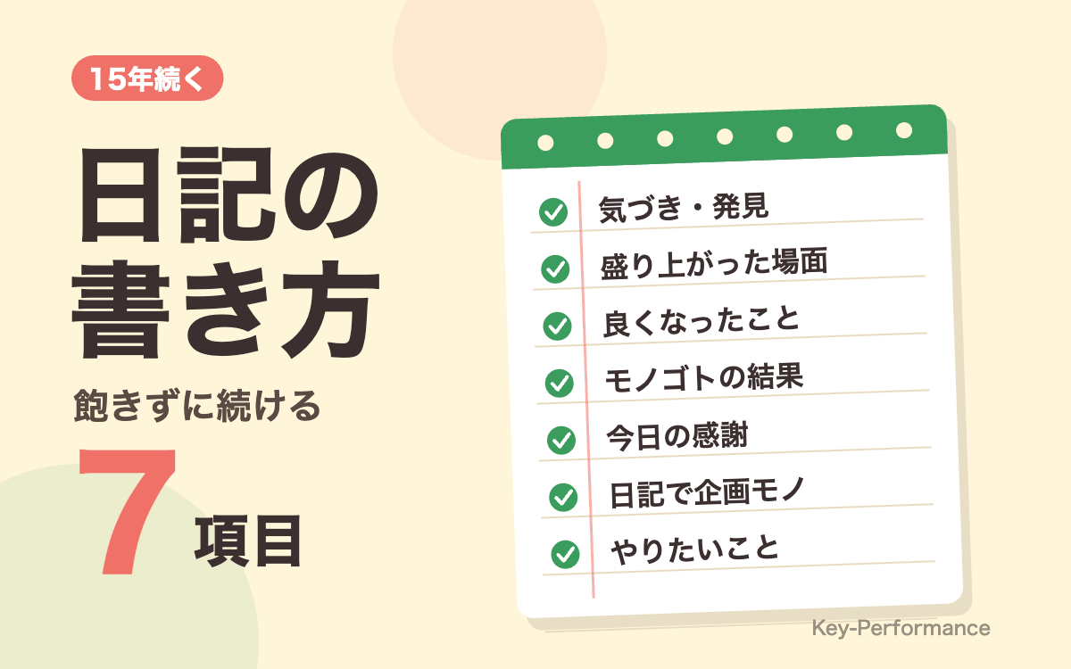 日記の書き方：飽きずに続ける7項目
